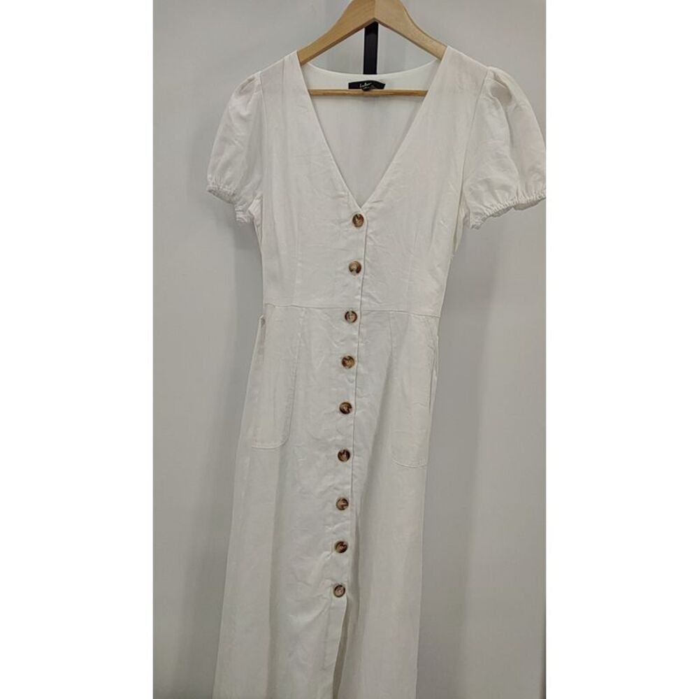 Lulu's White Button-Up Dress